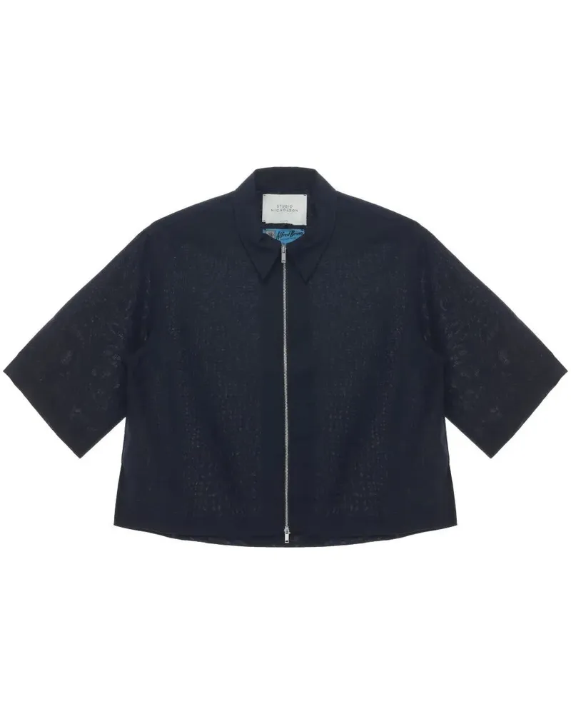 Studio Nicholson Zip Through Shirt Blue