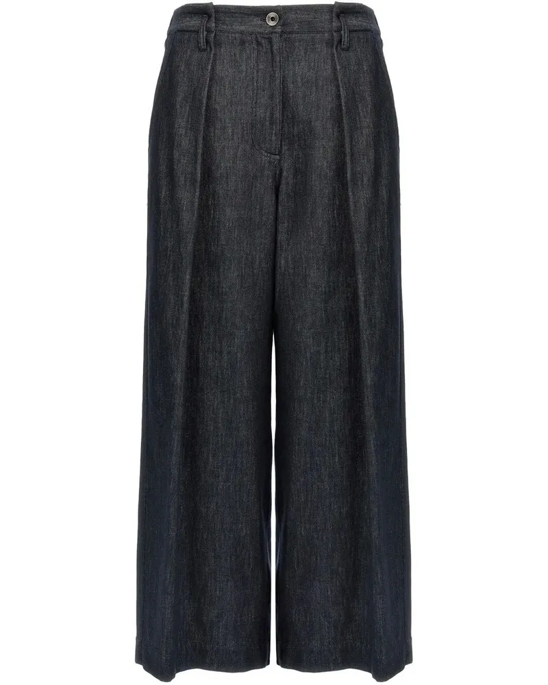 Brunello Cucinelli Crop Wide Leg Pants Blue
