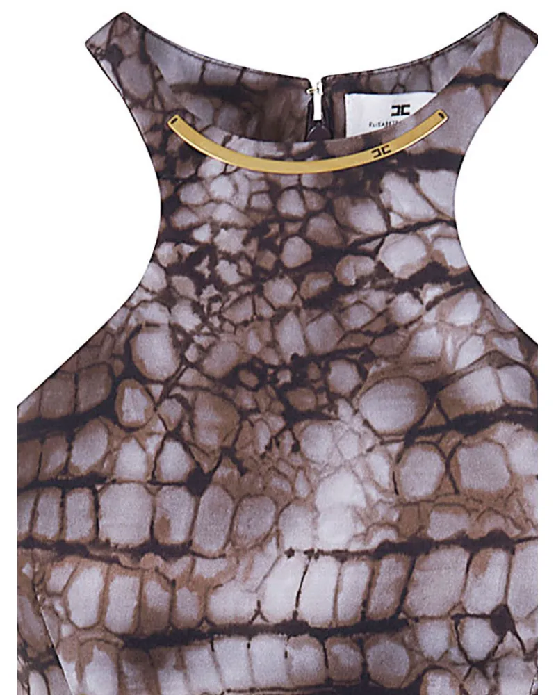 Elisabetta Franchi Midi Dress Brown