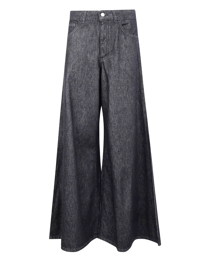 Blumarine Denim Wide Leg Jeans Black