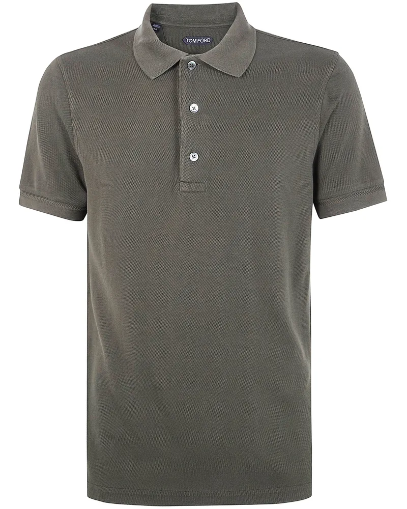 Tom Ford Lyocell Piquet Short Sleeves Polo Shirt Green