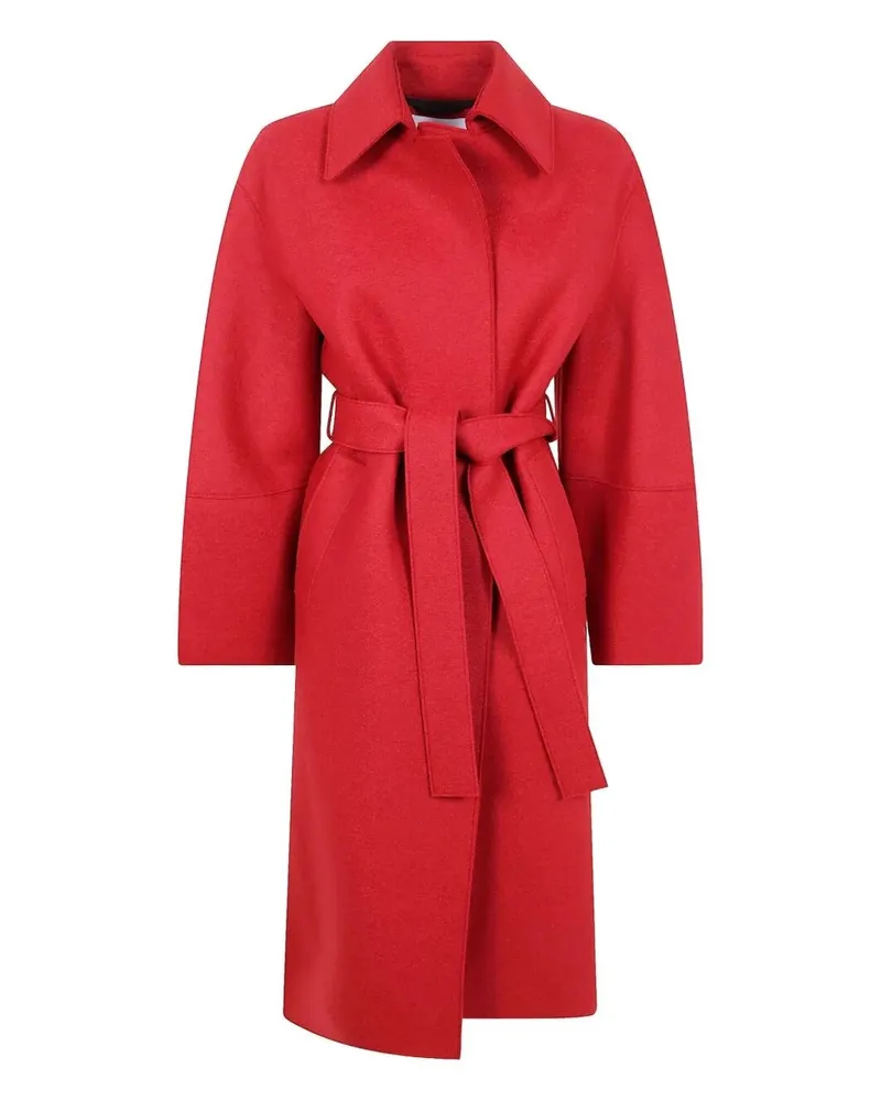 Harris Wharf London Women Puff Sleeves Coat Pressed Wool Red