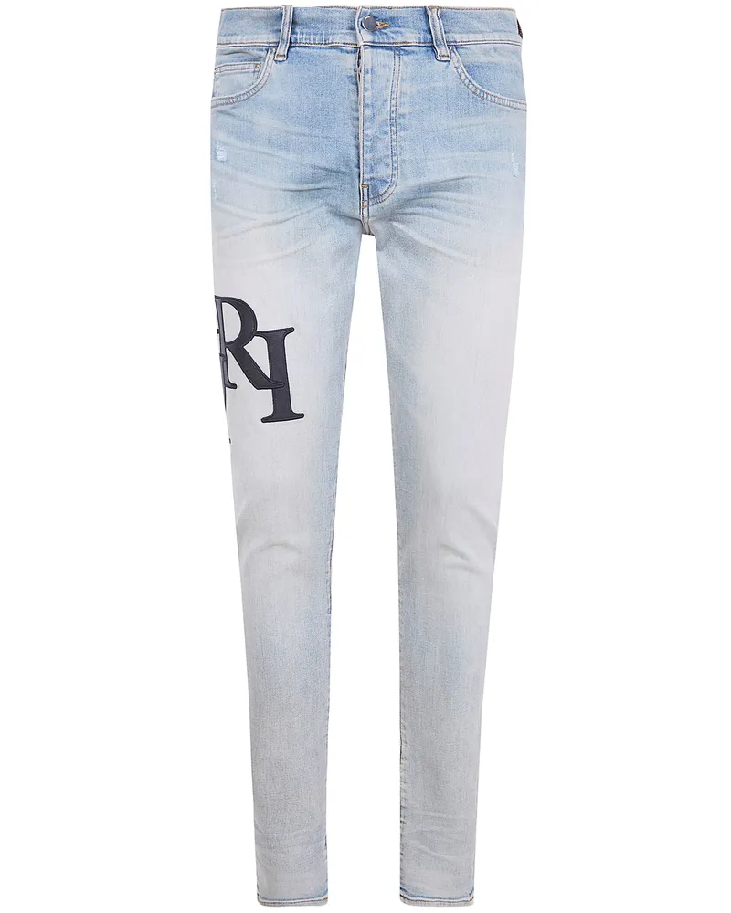 Amiri Staggered Logo" Skinny Jeans Blue