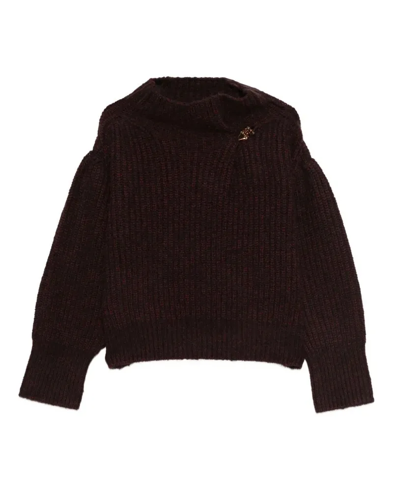 Dries van Noten Teubina Emb 2725" Ribbed Sweater Pink