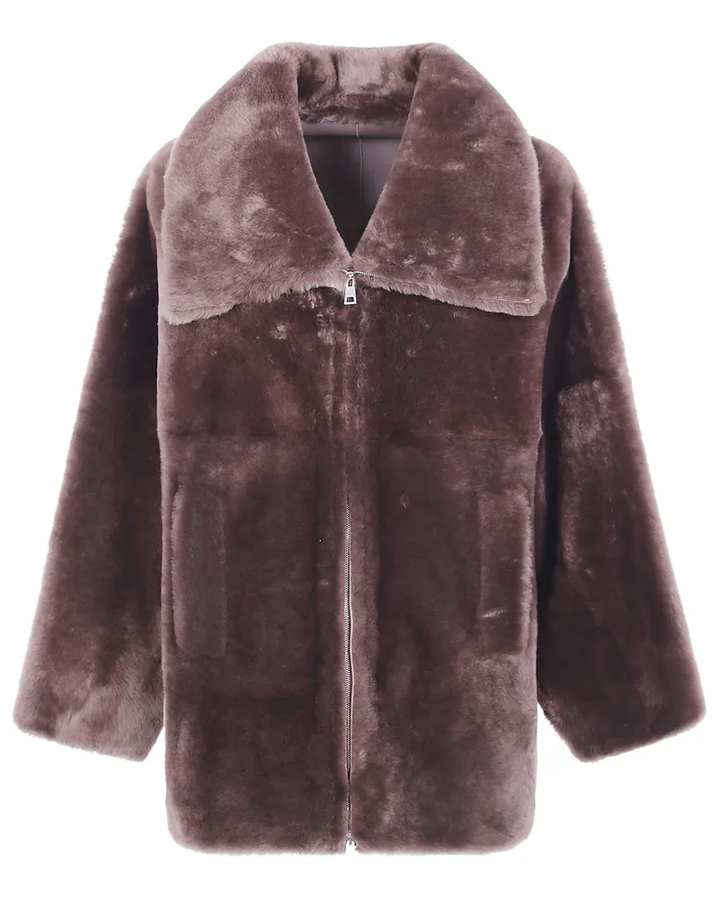 BLANCHA Jacket Straight Merino Shearling Brown