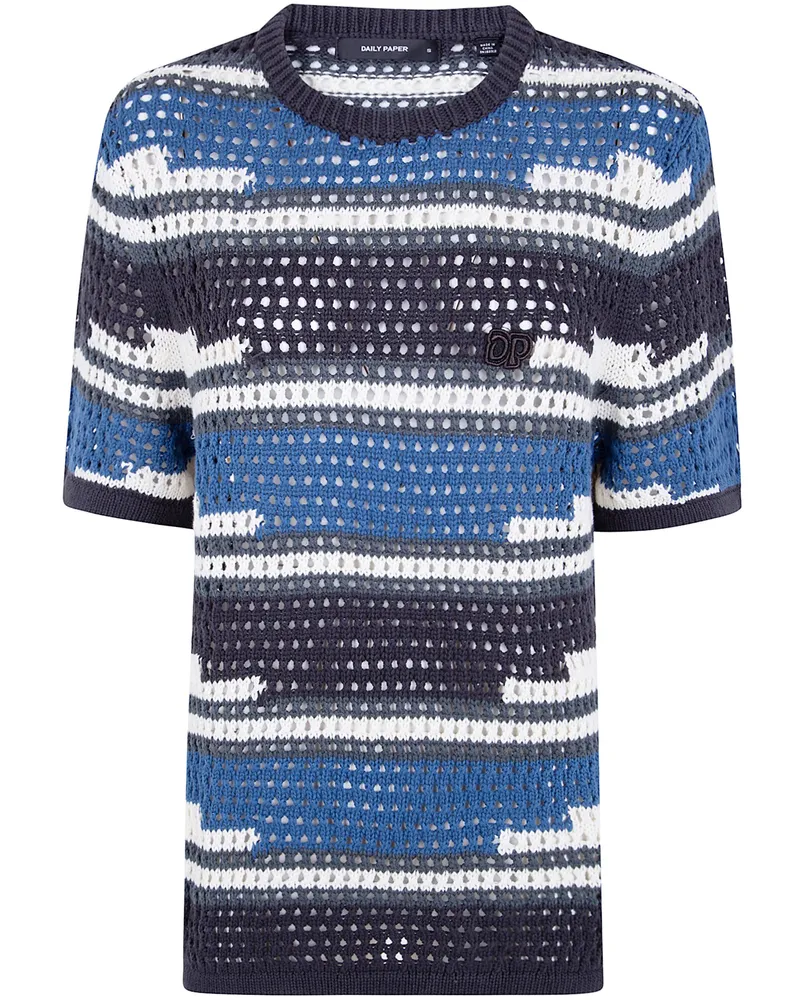 Daily Paper Kente Stripe Knit Shirt Gray
