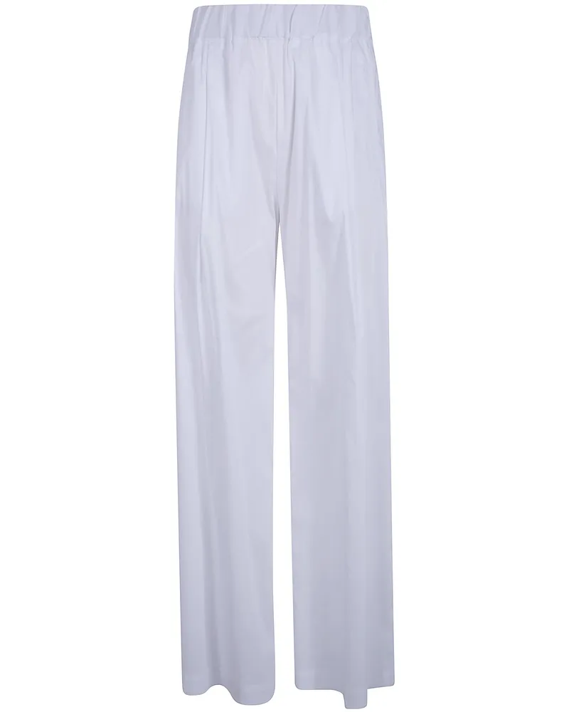 Semicouture Johnny Popeline Cotton Trousers White