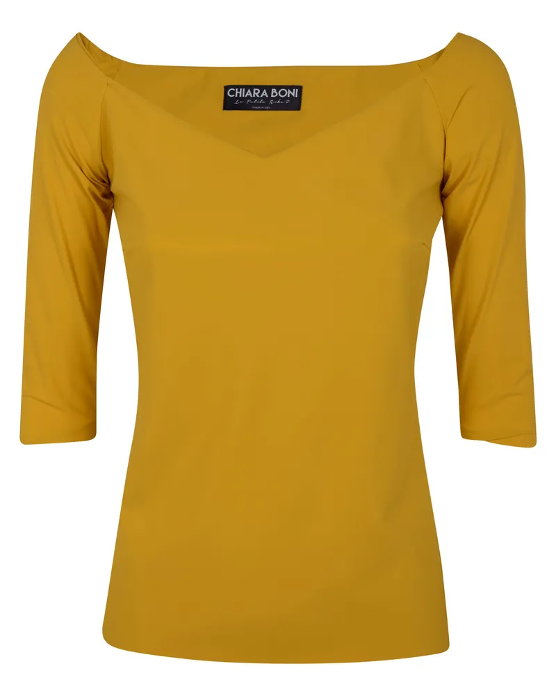 Chiara Boni Saffron/L" Top Jersey Metallic
