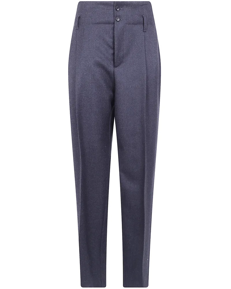 Alberta Ferretti Virgin Wool Trousers Gray