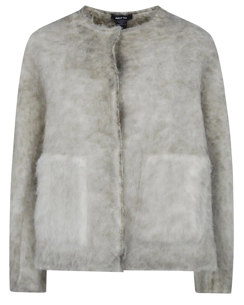 Avant Toi Jacket Hand Painted Alpaca Round Neck Green