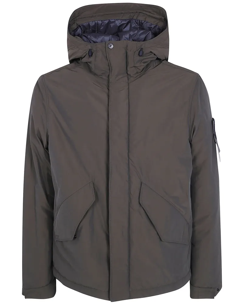 Stone Island Coat Short Parka Jacket Gray