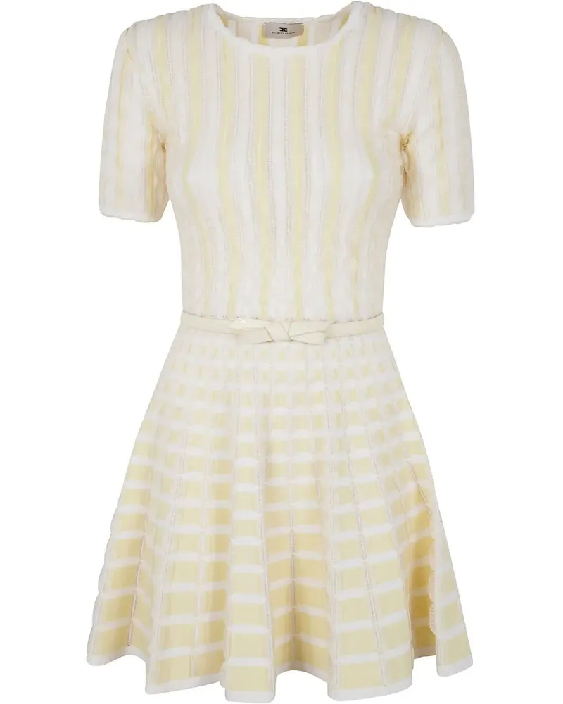 Elisabetta Franchi Mini Knit Dress Yellow