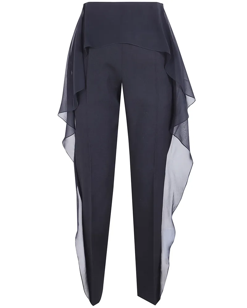 Lanvin Trousers With Ruffles Black
