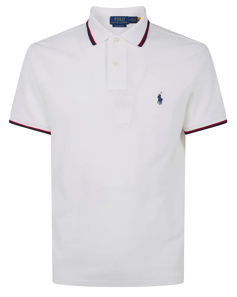 Ralph Lauren Short Sleeves Knit Contrast Polo Shirt White