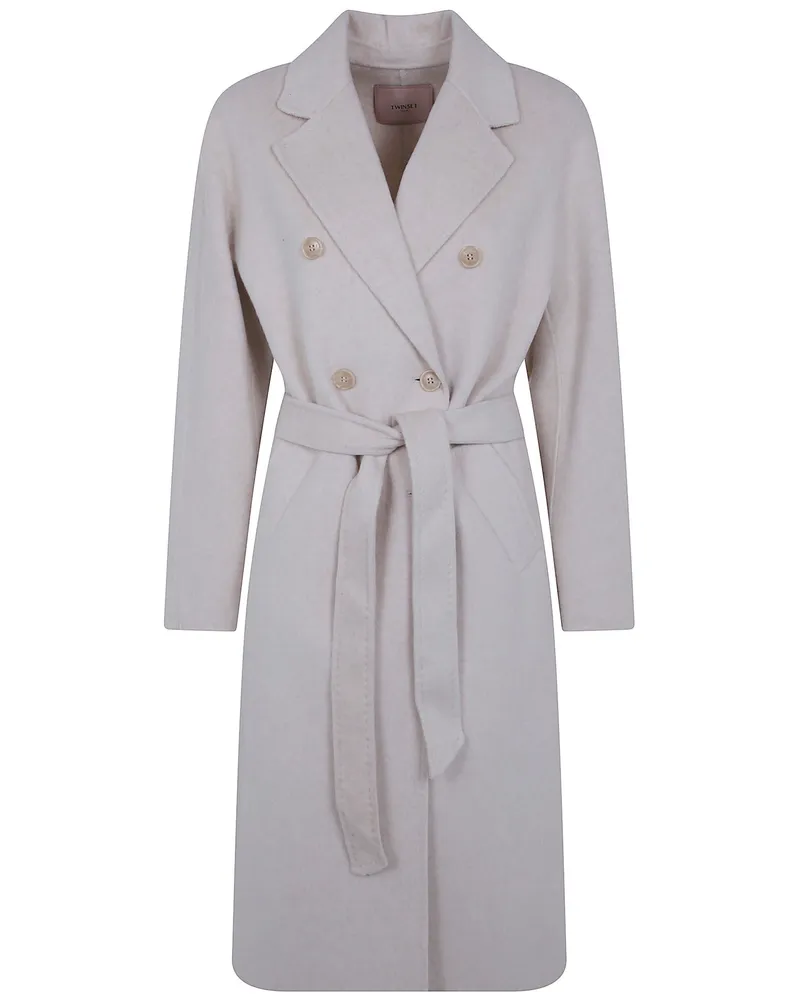 Twin-Set Belted Coat "Belted Wrap Coat White
