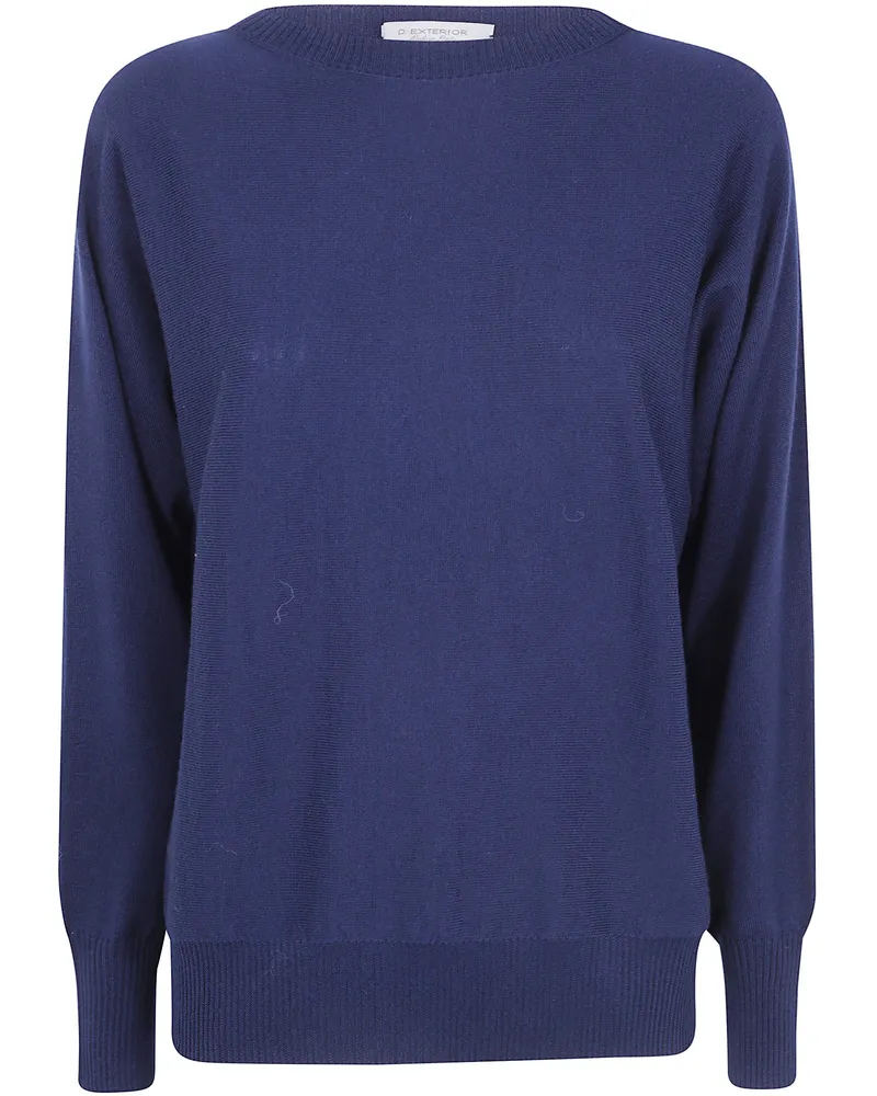 D.EXTERIOR D. EXTERIOR Sweater Merino Round Neck "63290 17Blu Blue Blue