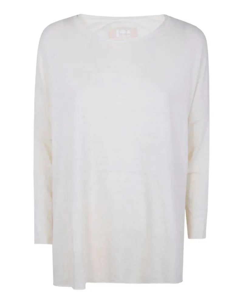 LABO.ART LABO. ART "Ata" Lieto Linen Round Neck Sweater White