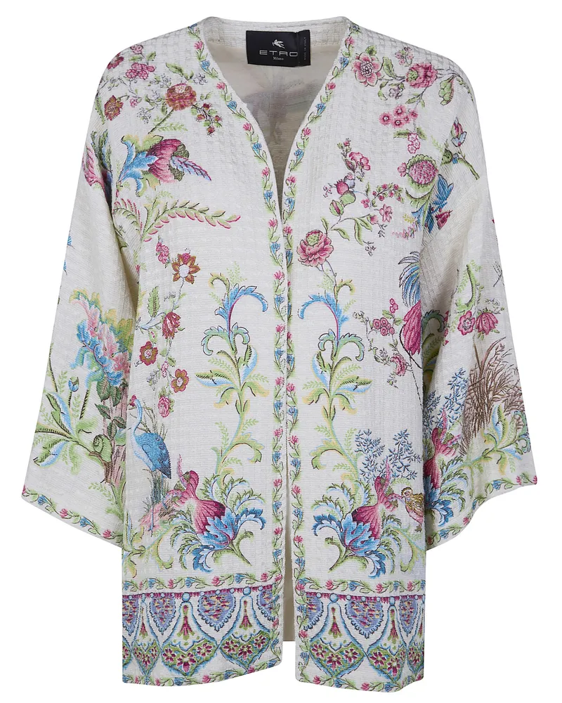 Etro Printed Short Sleeves Blouse White