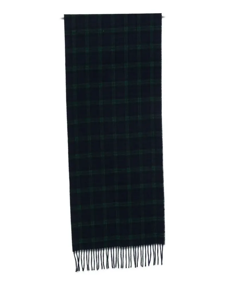 Baracuta Scarf Tartan Wool Blend Black