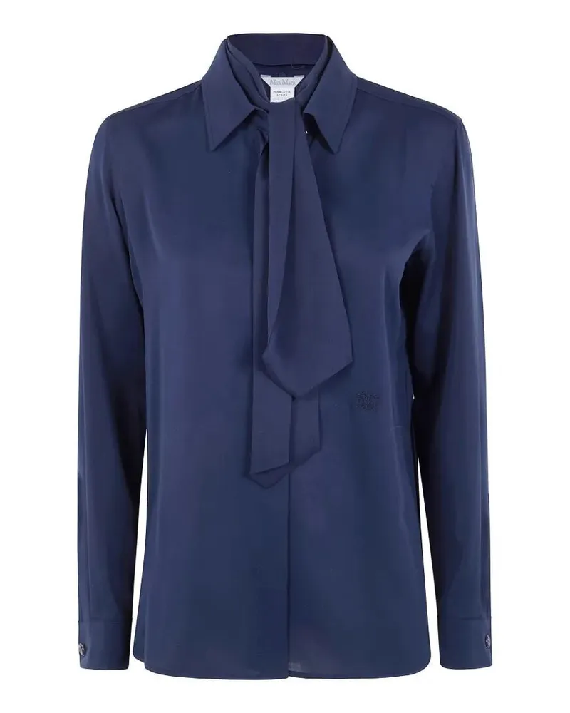 Max Mara Mxmcolmo" Silk Scarf Shirt Blue