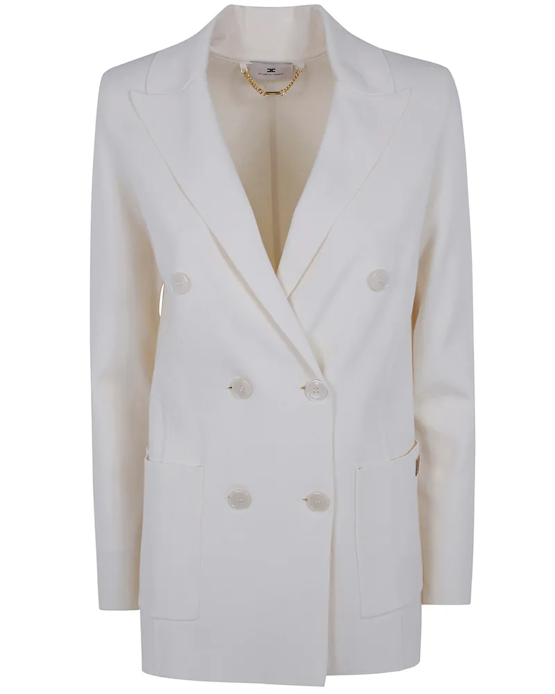 Elisabetta Franchi Sweater V-Neck Tricot V Neck Sweater White
