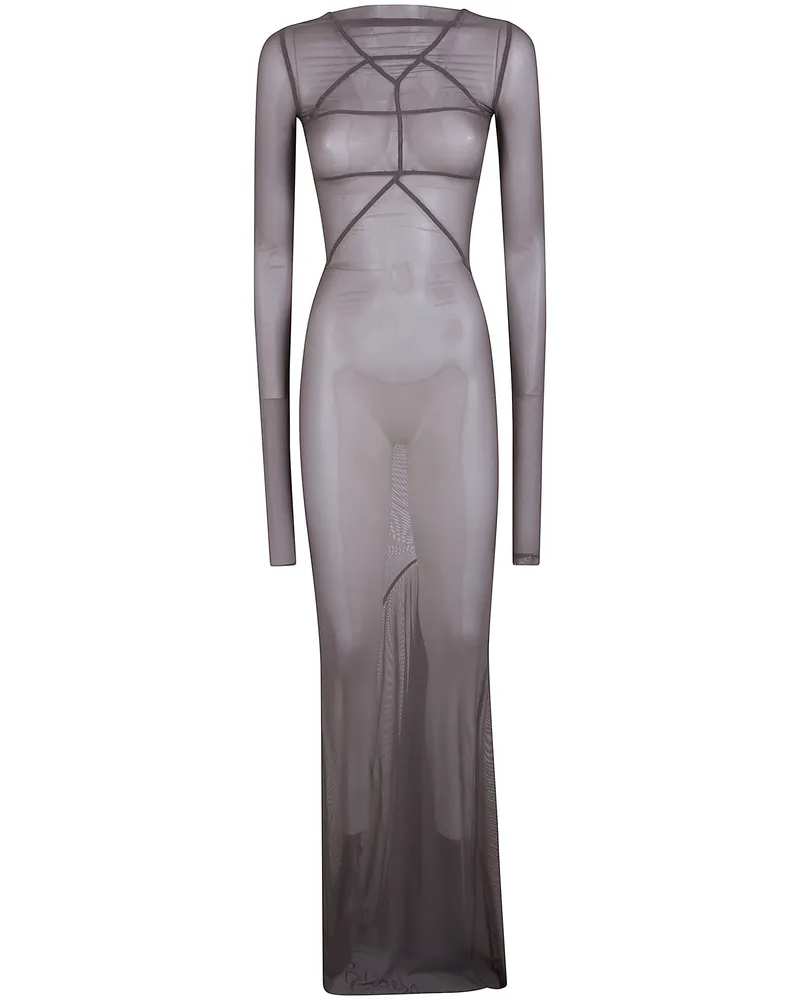 Rick Owens Temple Gown Long Dress Gray
