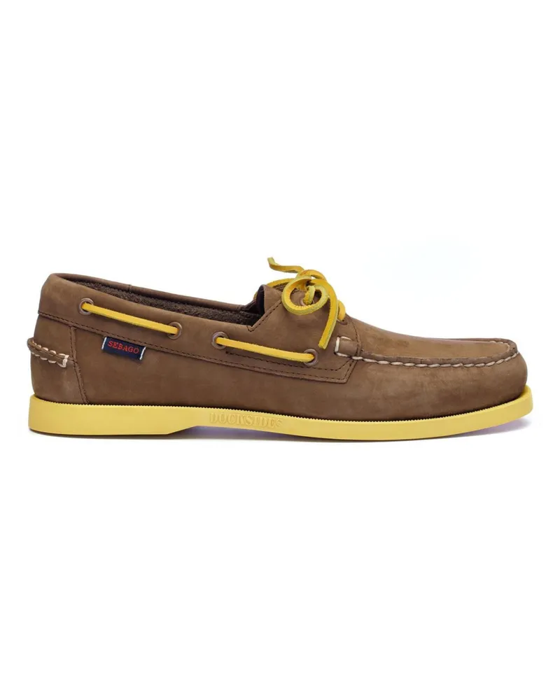 Sebago Docksides Portland Nubuk Boat Shoes Brown
