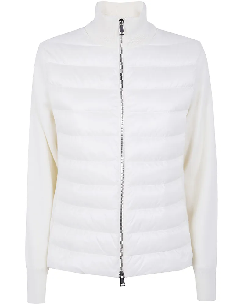 Moncler Classic Bi-Material Cardigan White