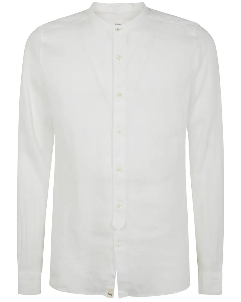 Tintoria Mattei Camicia Collo Guru "Guru Neck Linen Shirt White