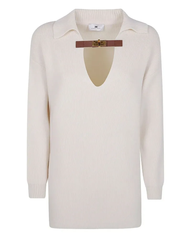 Elisabetta Franchi Polo Neck Sweater White