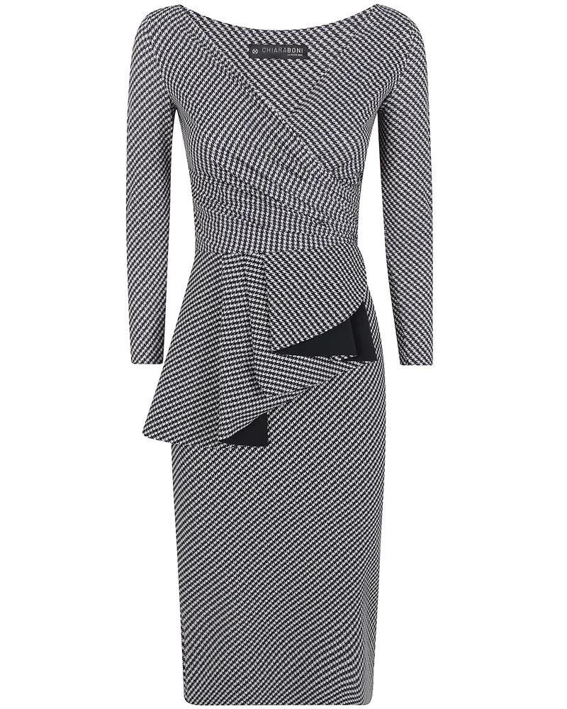 Chiara Boni Dress Houndstooth "Ariane Black