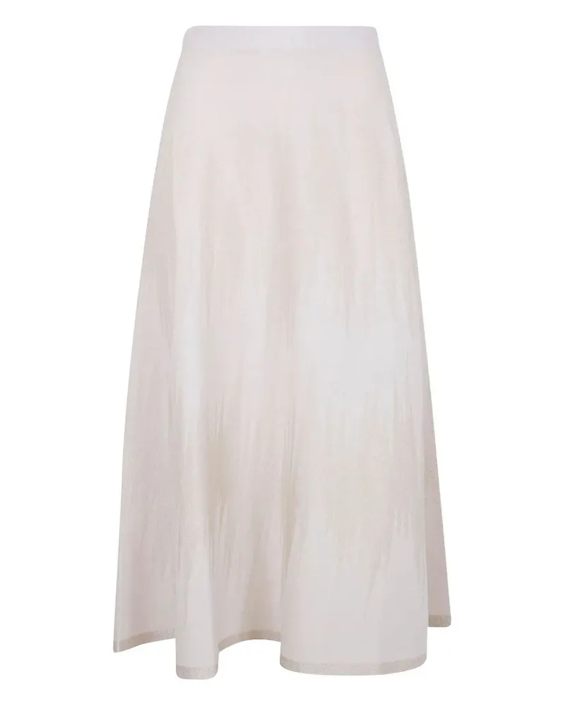 D.EXTERIOR D. EXTERIOR Chevron Lux Flared Skirt White