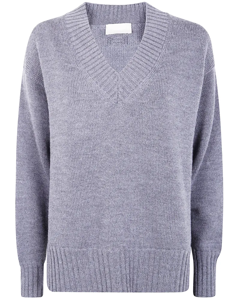 Drumohr  Long Sleeve V Neck Sweat Gray