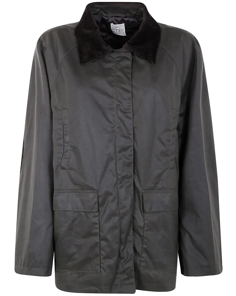 Totême Wax Cotton Country Jacket Green