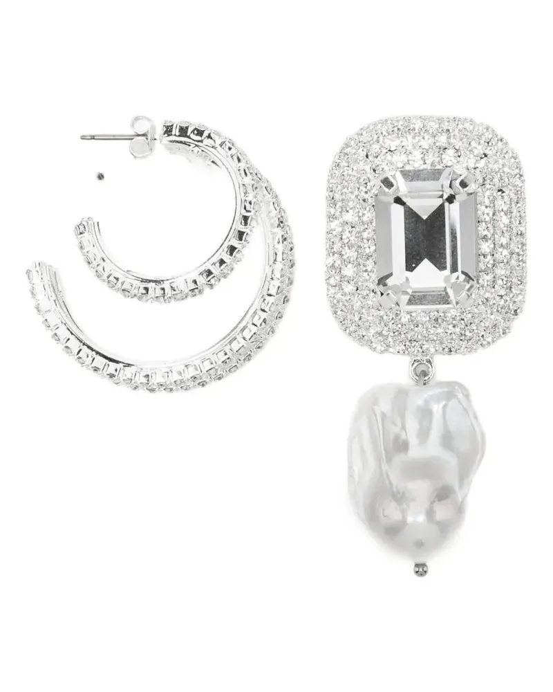 Magda Butrym Earrings Large Stone "Earrings 11" Rhodium Metallic