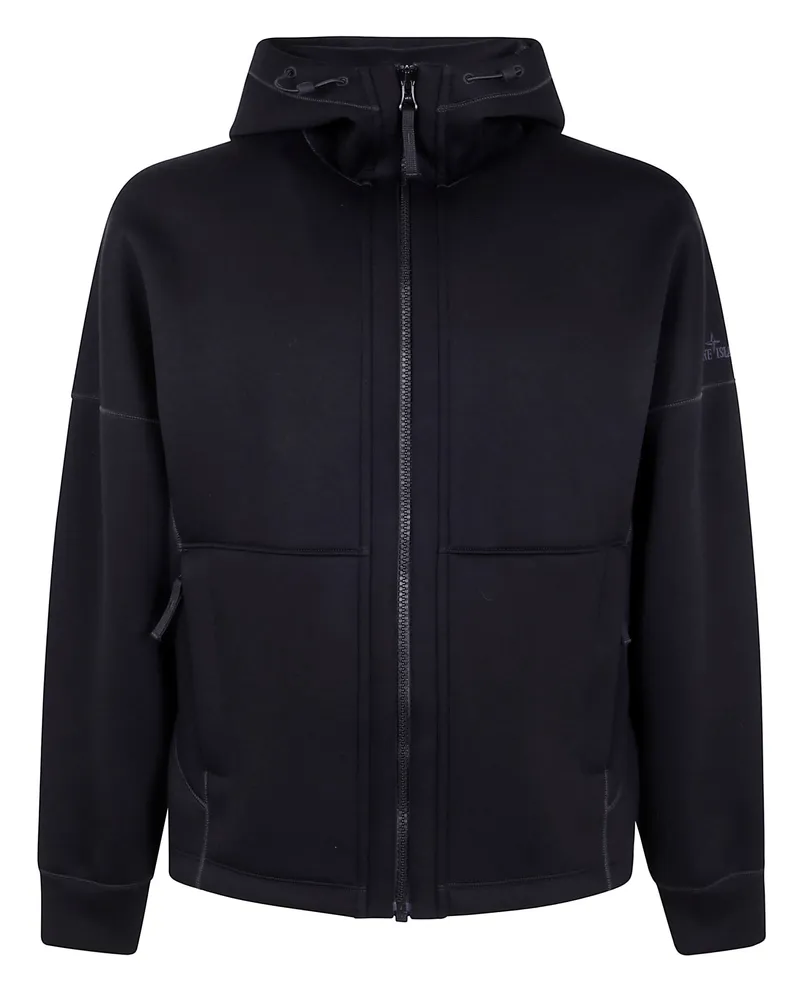 Stone Island Scuba Fleece" Zip Up Cardigan Black