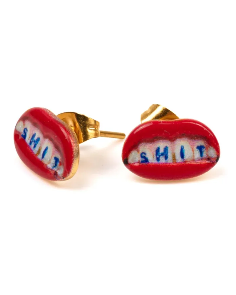 Seletti Toiletpaper Shit" Studs Earrings Stainless Steel Mm 12 Multi