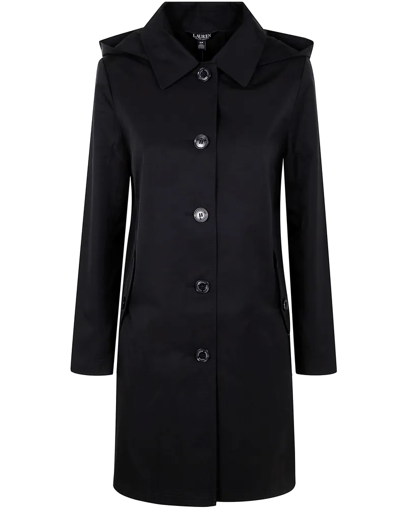 Ralph Lauren Single Breast Rn 34" Lined Coat Black