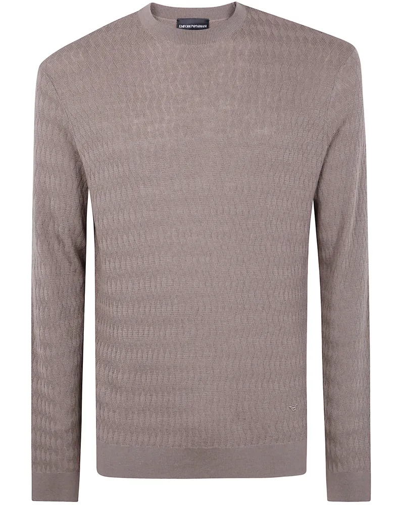 Emporio Armani Round Neck Sweater Brown