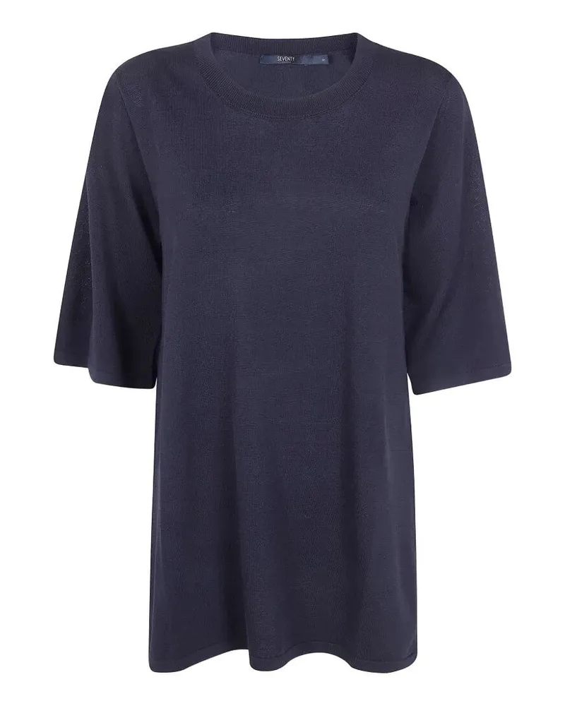 Seventy Viscose Round Neck T-Shirt Black