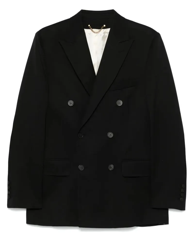 Golden Goose Golden M`S Double Breasted Blazer Light Dry Wool Gabardin Black