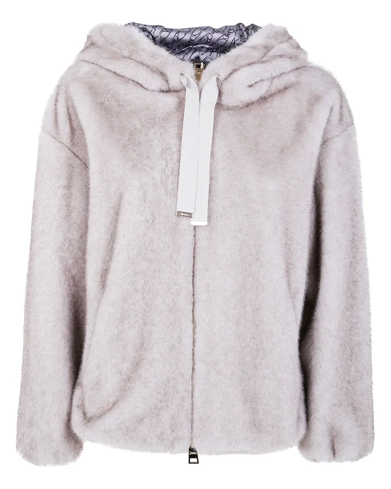 Herno Bomber' Soft Faux Fux Jacket Gray