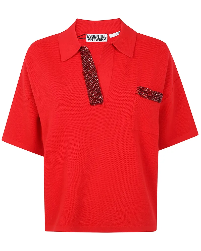Essentiel Internationnal" Knitted Polo Red