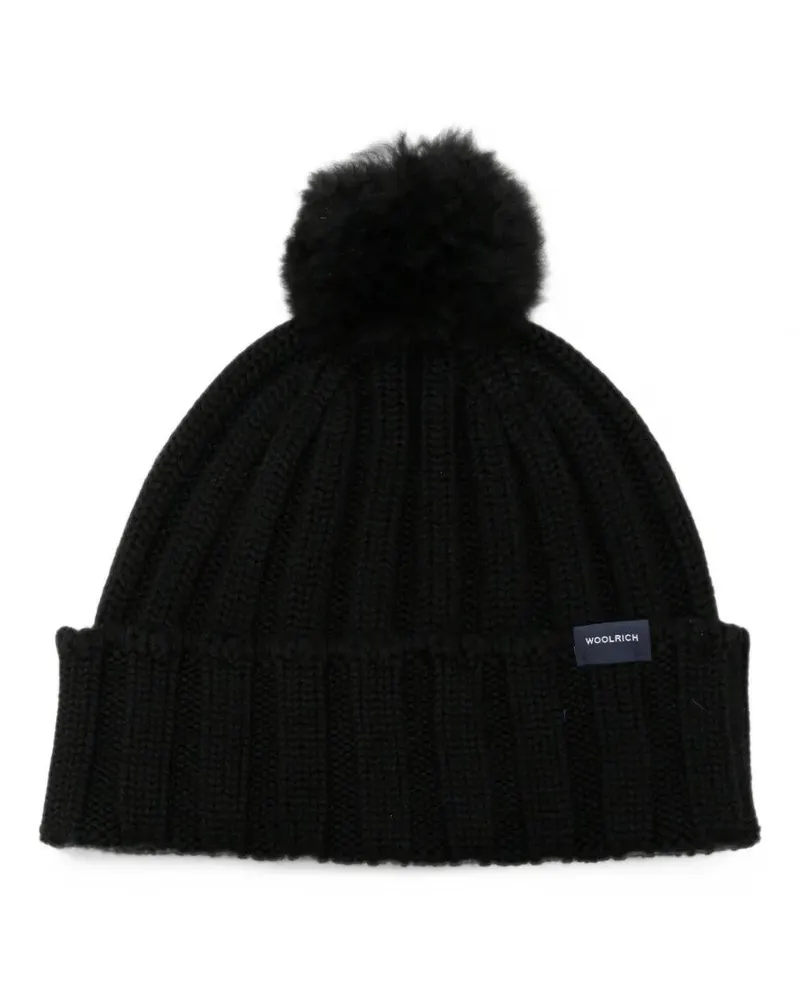 Woolrich Beanie Pom Pom "Pom Pom Cashmere Beanie Black