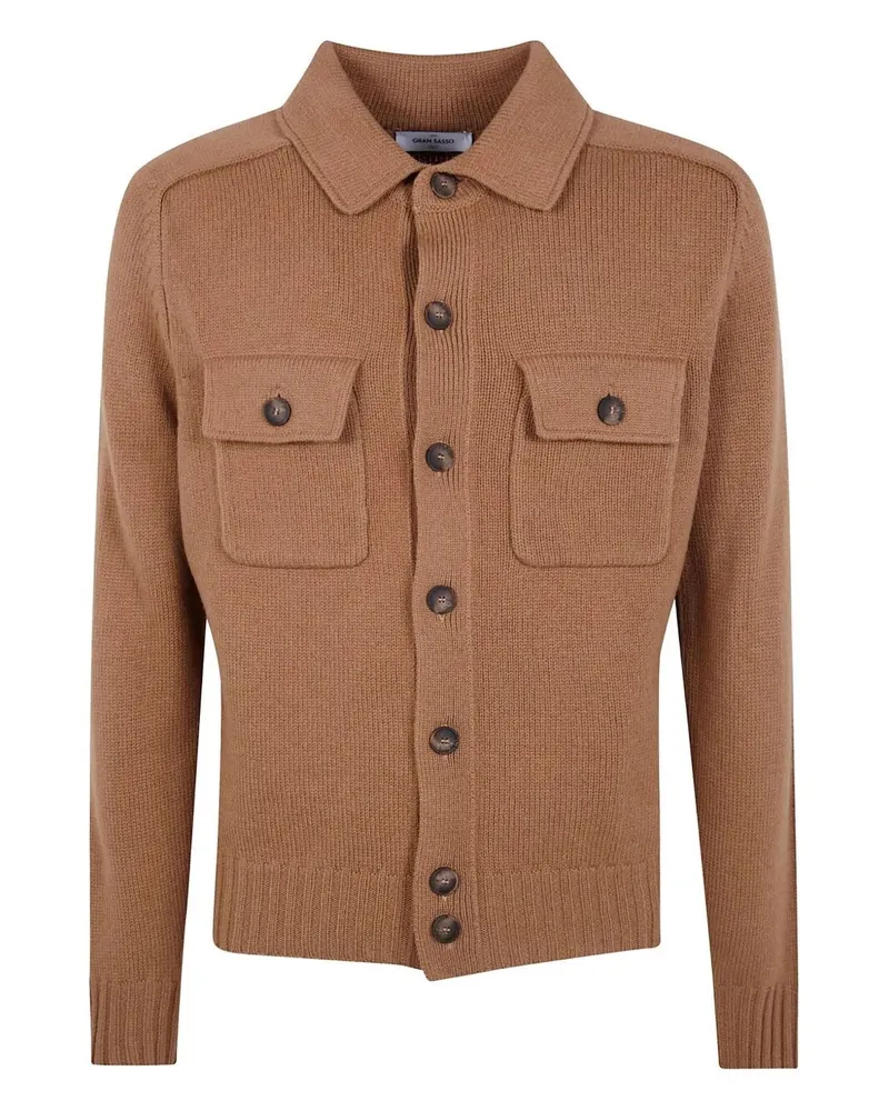 Gran Sasso Safari' Pockets Shirt Jacket Brown
