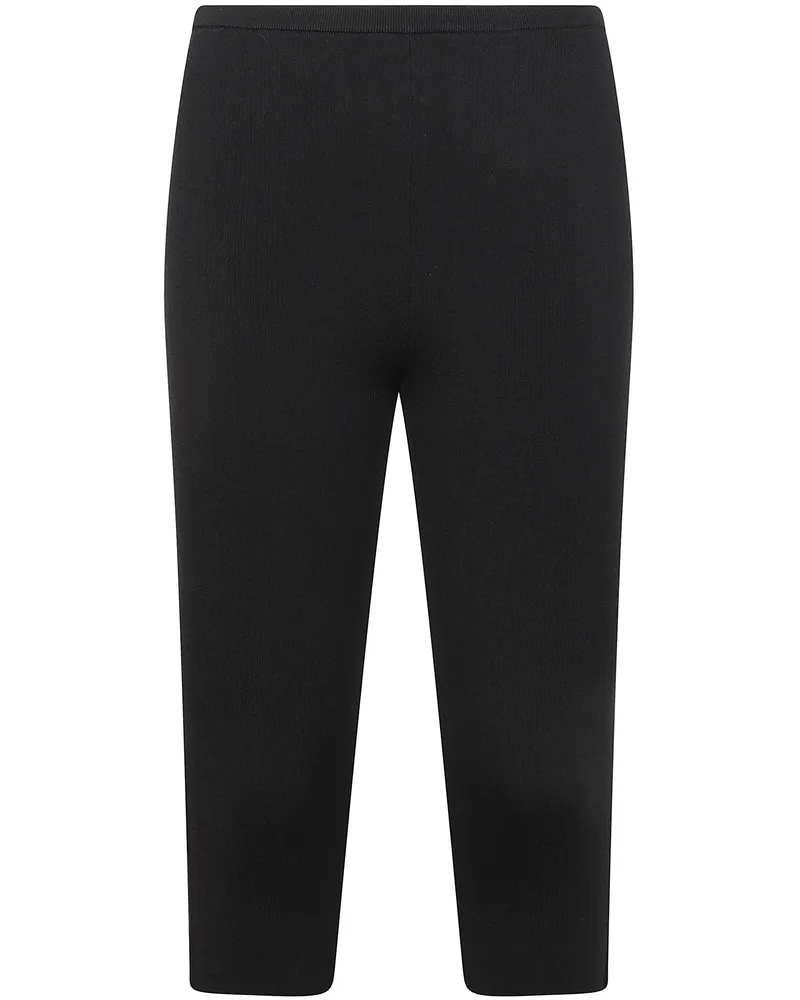 Totême Compact Knit Capri Trousers Black