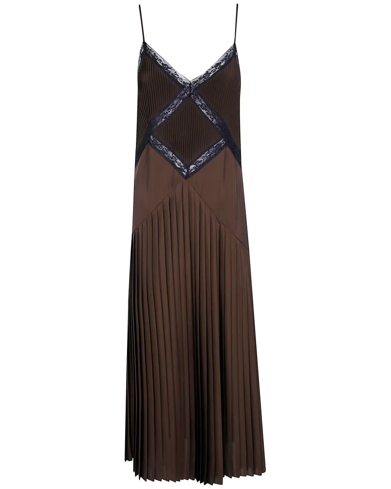 Twin-Set Dress Long Sleeve "Darkness Brown Black Brown