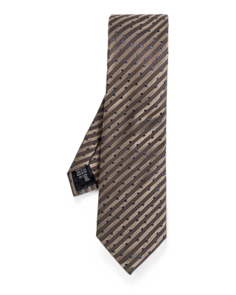 Giorgio Armani Tie Fancy Stripes "Gm000800.Te22434 F6020 Brown