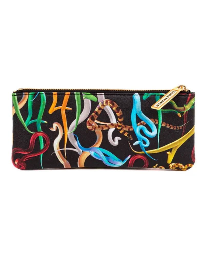 Seletti Toiletpaper' Printed Pouch Cm 21 X 9 Snakes Multi