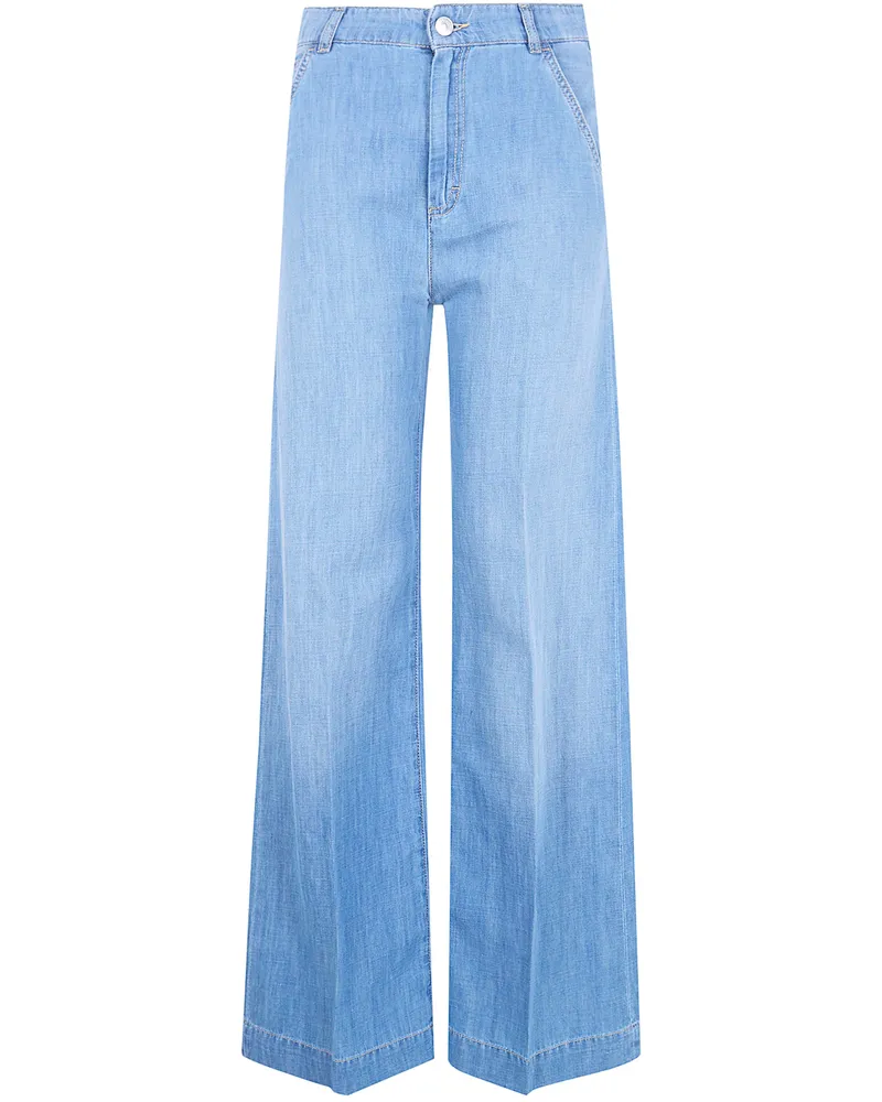 Seventy Light Denim Mixed Linen Jeans Blue